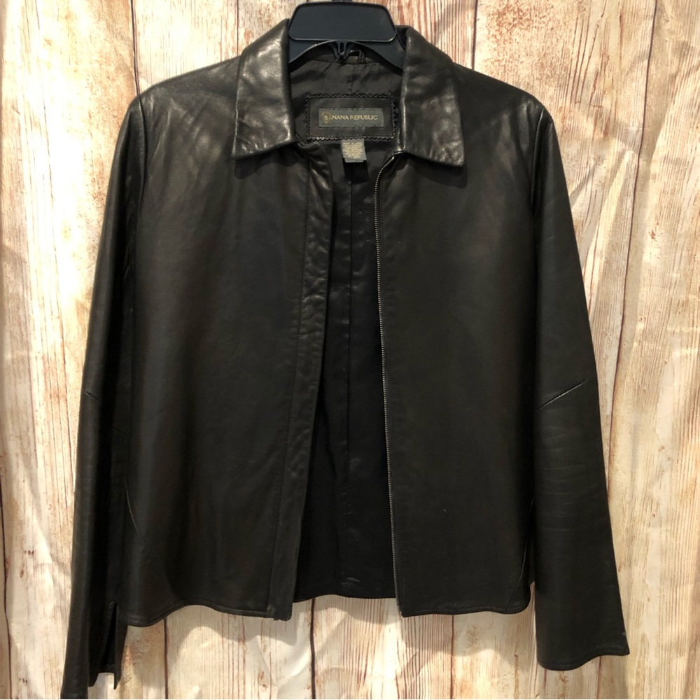 Banana Republic Black Soft Leather Jacket